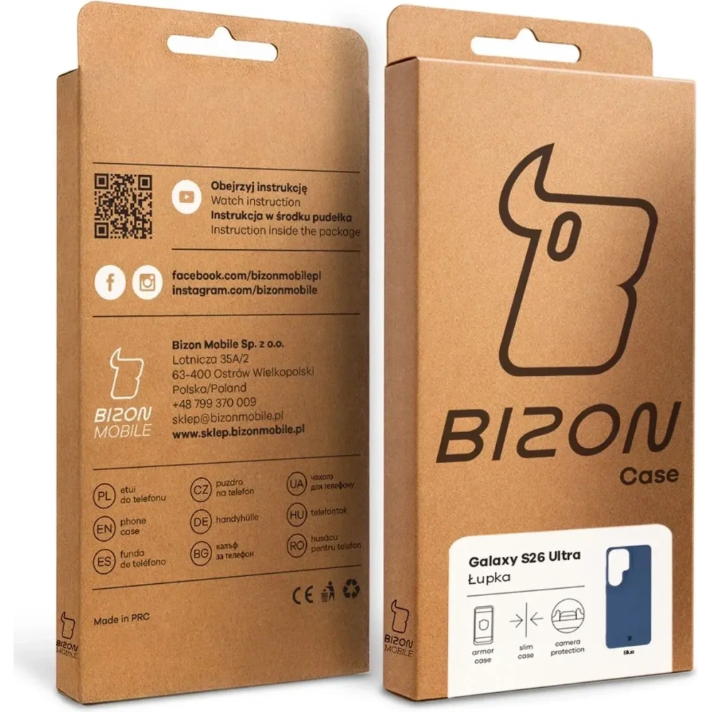 Etui Bizon Case Łupka do Samsung Galaxy S26 Ultra niebieskie
