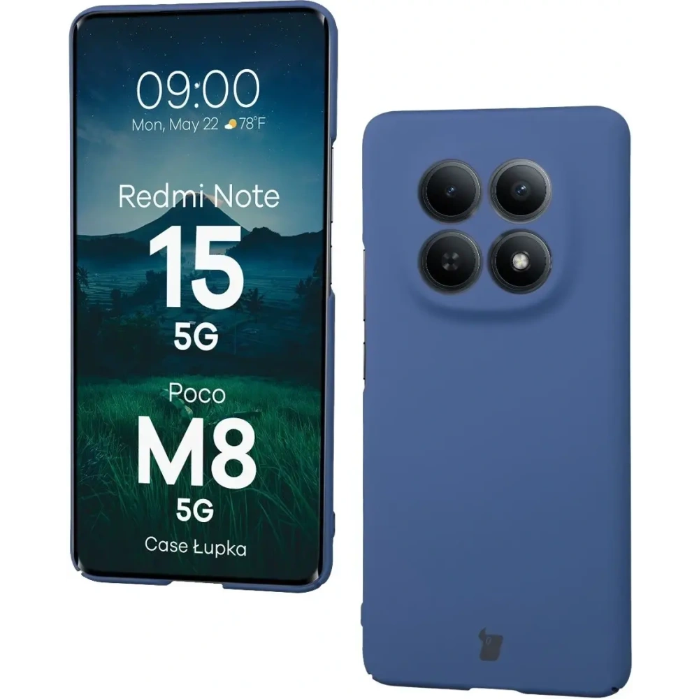 Etui Bizon Case Łupka do Xiaomi Redmi Note 15 / POCO M8 5G niebieskie