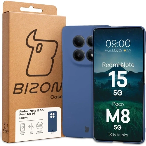 Etui Bizon Case Łupka do Xiaomi Redmi Note 15 / POCO M8 5G niebieskie