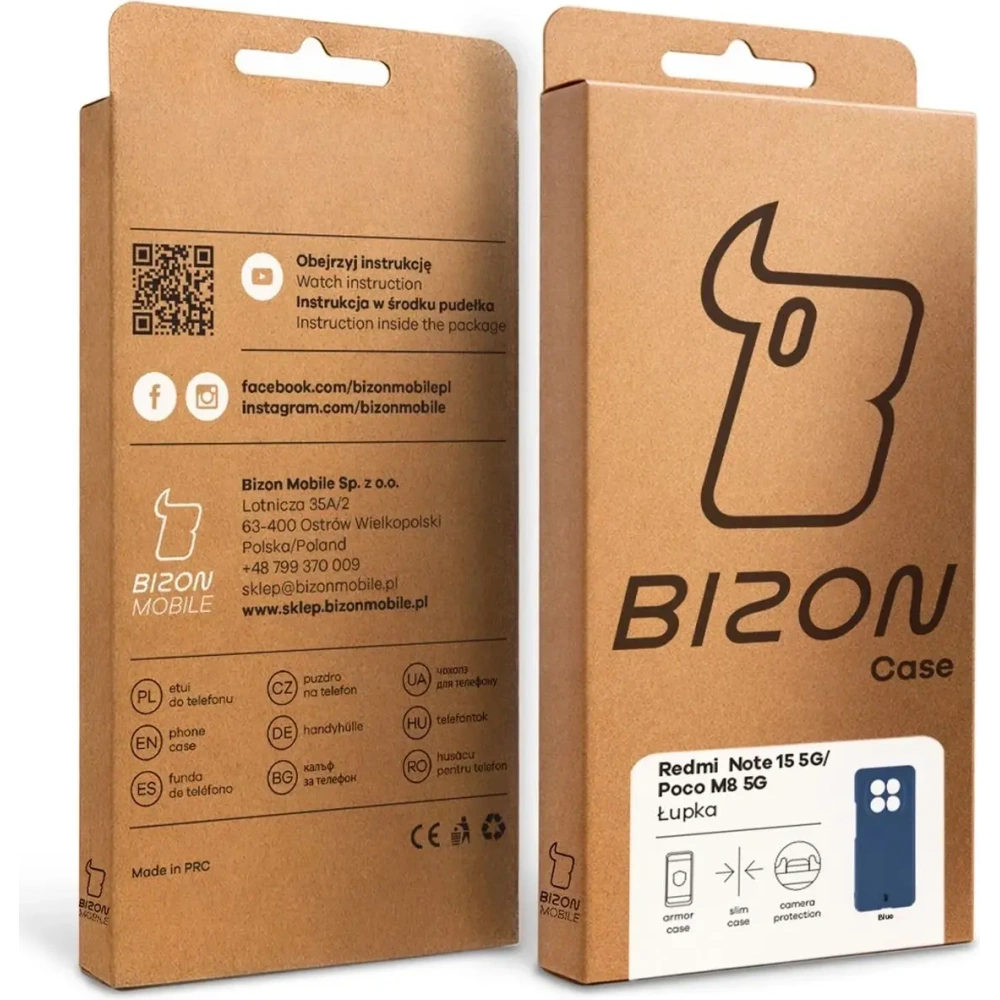 Etui Bizon Case Łupka do Xiaomi Redmi Note 15 / POCO M8 5G niebieskie