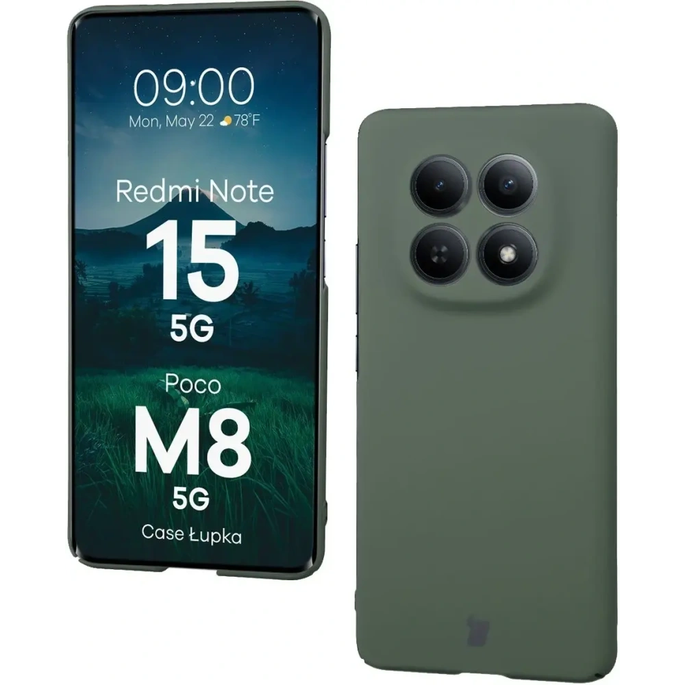 Etui Bizon Case Łupka do Xiaomi Redmi Note 15 / POCO M8 5G zielone
