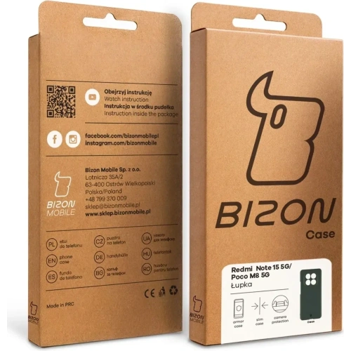 Etui Bizon Case Łupka do Xiaomi Redmi Note 15 / POCO M8 5G zielone