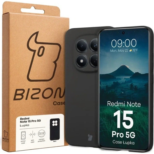 Etui Bizon Case Łupka do Xiaomi Redmi Note 15 Pro 5G czarne