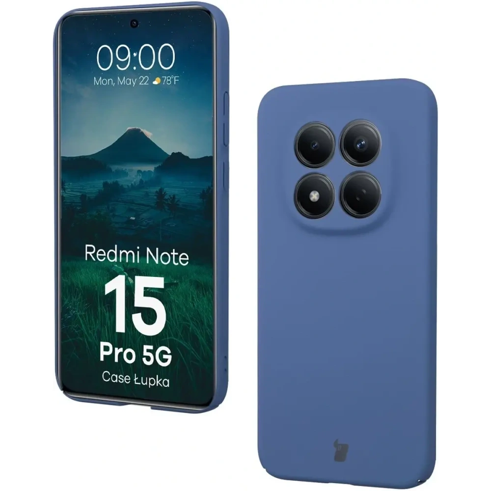 Etui Bizon Case Łupka do Xiaomi Redmi Note 15 Pro 5G niebieskie