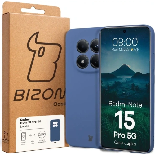 Etui Bizon Case Łupka do Xiaomi Redmi Note 15 Pro 5G niebieskie
