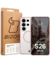 Etui z pierścieniem magnetycznym Bizon Case MatteO do Samsung Galaxy S26 Ultra przydymione-jasnoróżowe