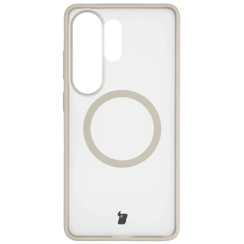 Etui z pierścieniem magnetycznym + szkło hartowane Bizon MatteO Pack do Samsung Galaxy S26 Ultra przydymione-beżowe