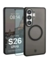 Etui z pierścieniem magnetycznym + szkło hartowane Bizon MatteO Pack do Samsung Galaxy S26 Ultra przydymione-czarne
