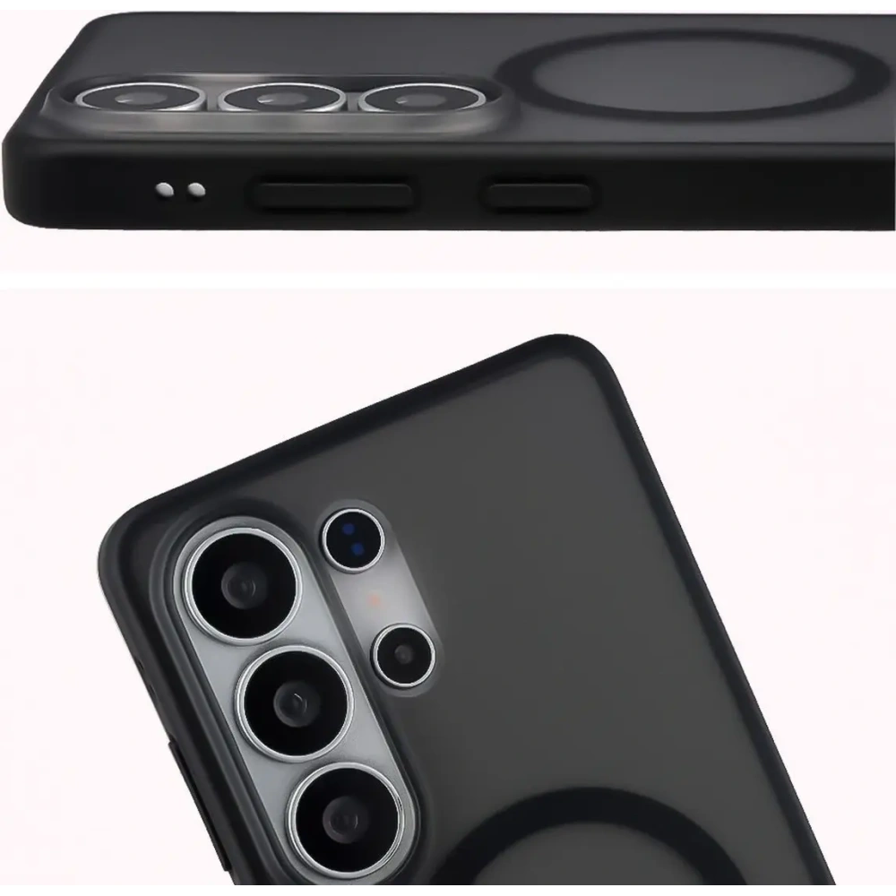 Etui z pierścieniem magnetycznym + szkło hartowane Bizon MatteO Pack do Samsung Galaxy S26 Ultra przydymione-czarne