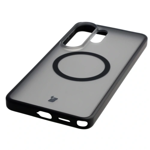 Etui z pierścieniem magnetycznym + szkło hartowane Bizon MatteO Pack do Samsung Galaxy S26 Ultra przydymione-czarne