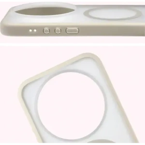 Etui z pierścieniem magnetycznym Bizon Case MatteO do Xiaomi 17 Ultra przydymione-beżowe