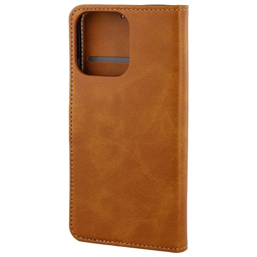 Etui z klapką Bizon Case Pocket do Oppo Reno 15 F / FS brązowe