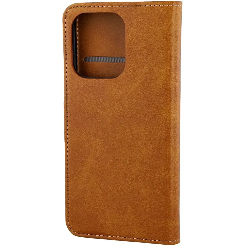 Etui z klapką Bizon Case Pocket do Oppo Reno 15 Pro brązowe