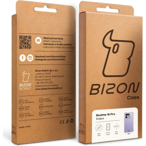 Elastyczne etui Bizon Case Salpa do Realme 16 Pro 5G przezroczyste