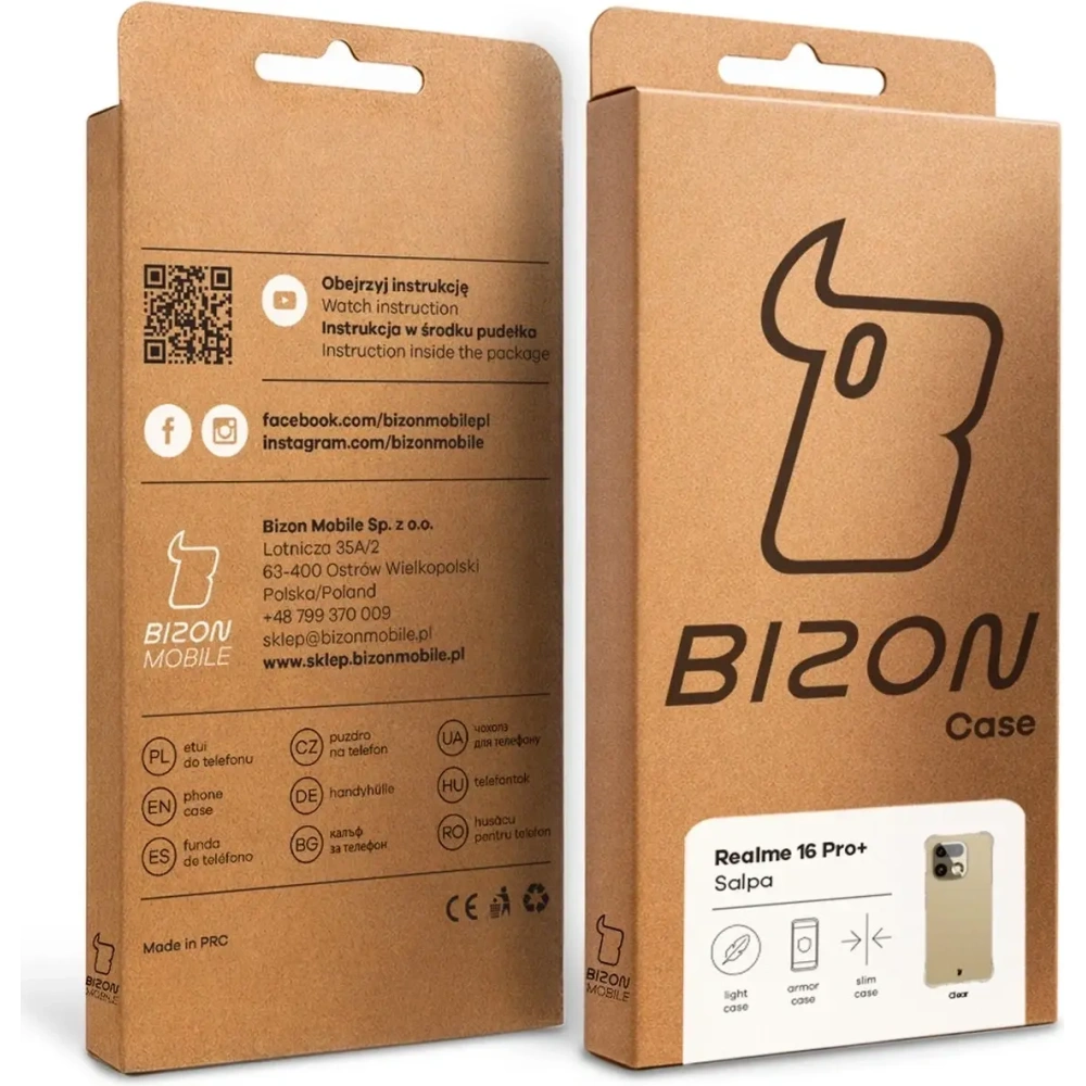 Elastyczne etui Bizon Case Salpa do Realme 16+ Plus 5G przezroczyste