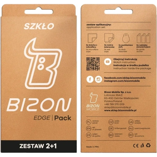 2x Szkło + szybka na aparat Bizon Edge Pack do Xiaomi 17