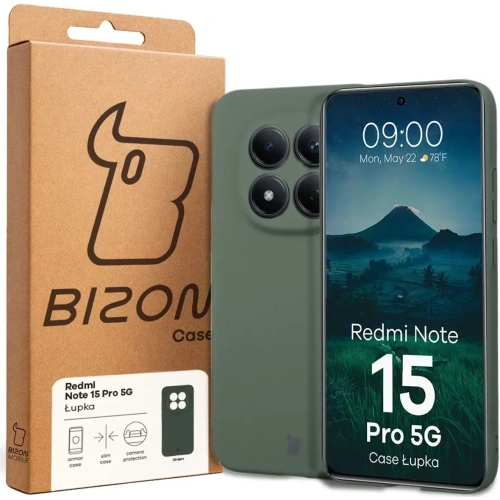 Etui Bizon Case Łupka do Xiaomi Redmi Note 15 Pro 5G zielone