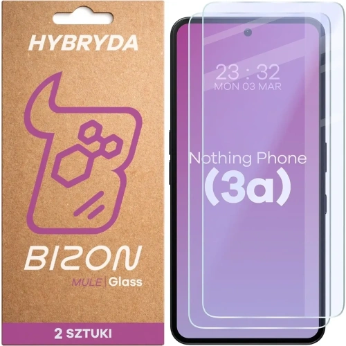 Elastyczne szkło hybrydowe Bizon Glass Mule Duo do Nothing Phone (3a) [2 PACK]