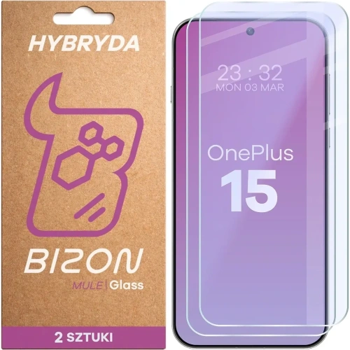 Elastyczne szkło hybrydowe Bizon Glass Mule Duo do OnePlus 15 [2 PACK]