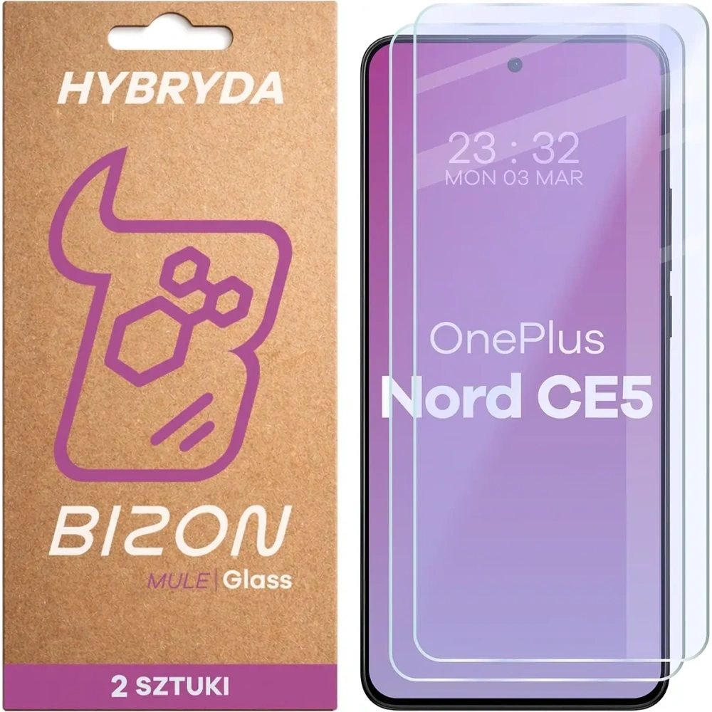 Elastyczne szkło hybrydowe Bizon Glass Mule Duo do OnePlus Nord CE5 5G [2 PACK]