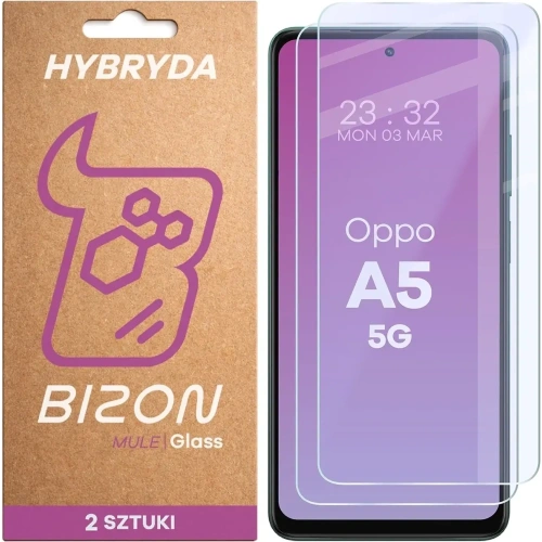 Elastyczne szkło hybrydowe Bizon Glass Mule Duo do Oppo A5 5G [2 PACK]