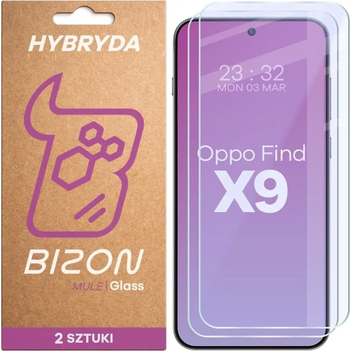 Elastyczne szkło hybrydowe Bizon Glass Mule Duo do Oppo Find X9 [2 PACK]