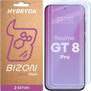 Elastyczne szkło hybrydowe Bizon Glass Mule Duo do Realme GT 8 Pro [2 PACK]