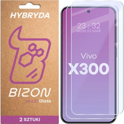 Elastyczne szkło hybrydowe Bizon Glass Mule Duo do Vivo X300 [2 PACK]