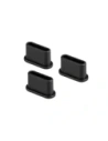 Zatyczka do portu ładowania Bizon Accessories Dust Plug dla urządzeń z portem typu C, czarna [3 PACK]