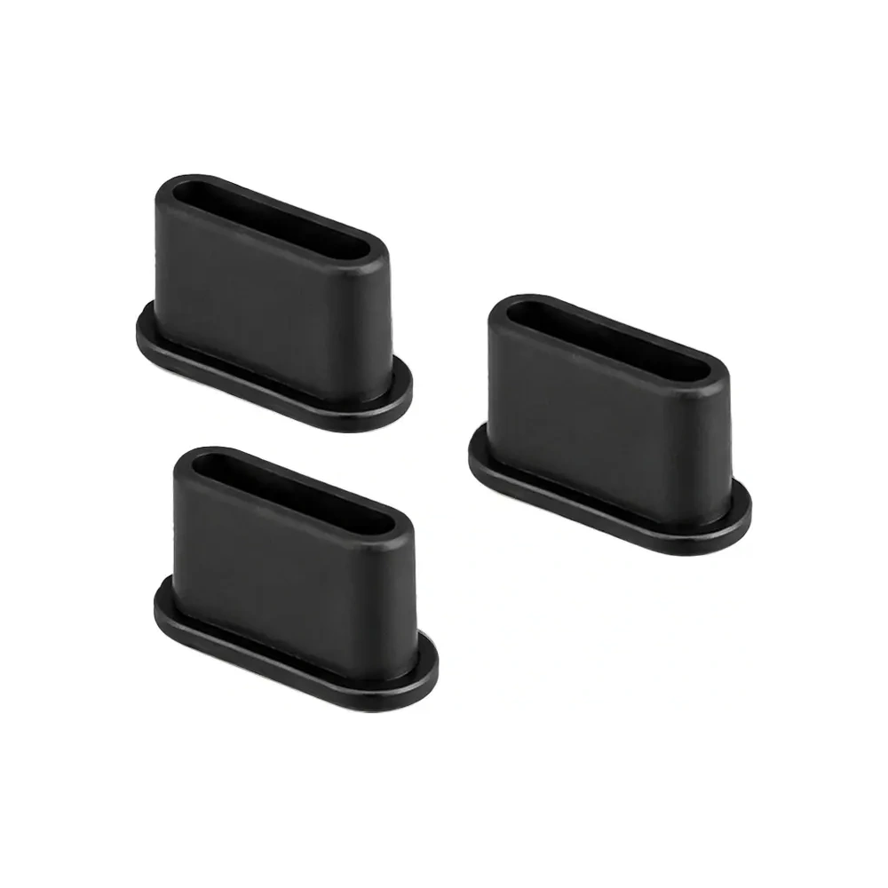 Zatyczka do portu ładowania Bizon Accessories Dust Plug dla urządzeń z portem typu C, czarna [3 PACK]