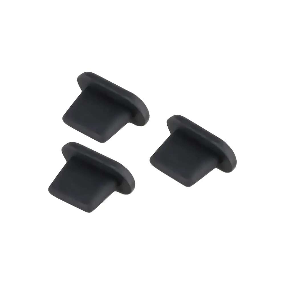 Zatyczka do portu ładowania Bizon Accessories Dust Plug dla urządzeń z portem typu Lightning, czarna [3 PACK]