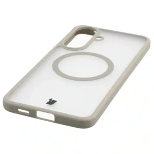 Etui z pierścieniem magnetycznym + szkło hartowane Bizon MatteO Pack do Samsung Galaxy A57 5G przydymione-beżowe