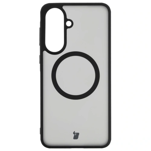 Etui z pierścieniem magnetycznym + szkło hartowane Bizon MatteO Pack do Samsung Galaxy A57 5G przydymione-czarne