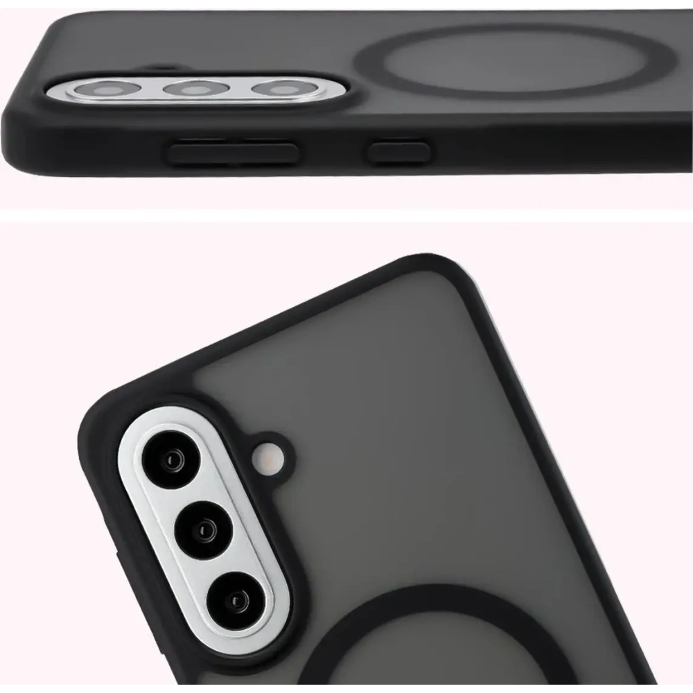 Etui z pierścieniem magnetycznym + szkło hartowane Bizon MatteO Pack do Samsung Galaxy A57 5G przydymione-czarne