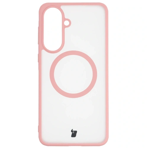 Etui z pierścieniem magnetycznym + szkło hartowane Bizon MatteO Pack do Samsung Galaxy A57 5G przydymione-jasnoróżowe