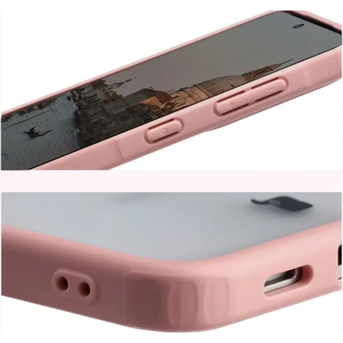 Etui z pierścieniem magnetycznym + szkło hartowane Bizon MatteO Pack do Samsung Galaxy A57 5G przydymione-jasnoróżowe