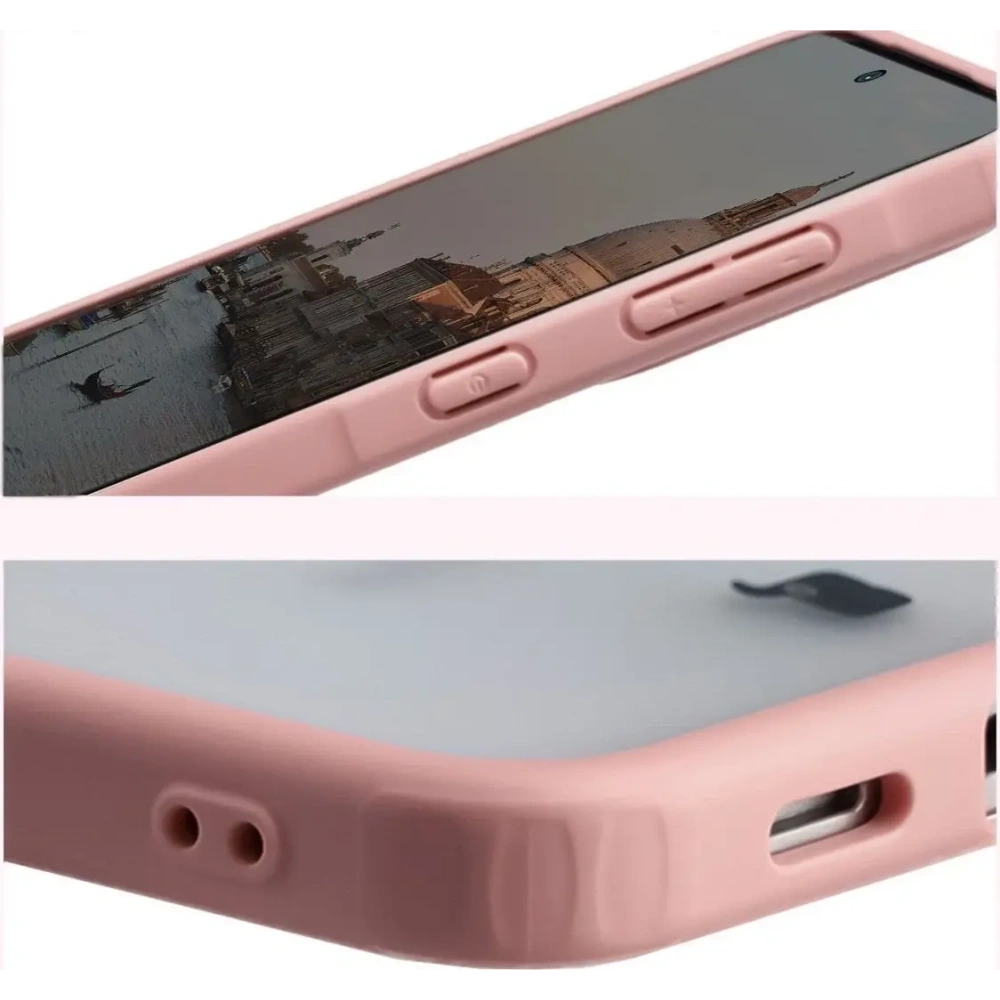 Etui z pierścieniem magnetycznym + szkło hartowane Bizon MatteO Pack do Samsung Galaxy A57 5G przydymione-jasnoróżowe