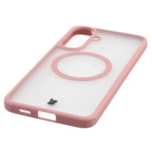 Etui z pierścieniem magnetycznym + szkło hartowane Bizon MatteO Pack do Samsung Galaxy A57 5G przydymione-jasnoróżowe