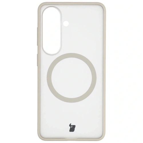 Etui z pierścieniem magnetycznym + szkło hartowane Bizon MatteO Pack do Samsung Galaxy S26 przydymione-beżowe