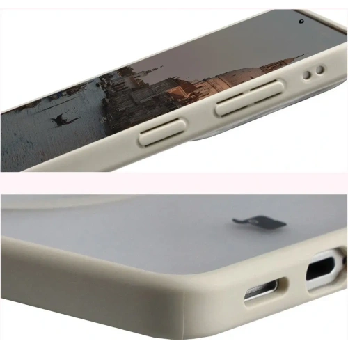 Etui z pierścieniem magnetycznym + szkło hartowane Bizon MatteO Pack do Samsung Galaxy S26 przydymione-beżowe