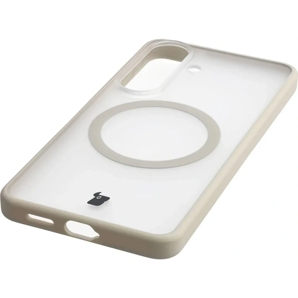 Etui z pierścieniem magnetycznym + szkło hartowane Bizon MatteO Pack do Samsung Galaxy S26 przydymione-beżowe