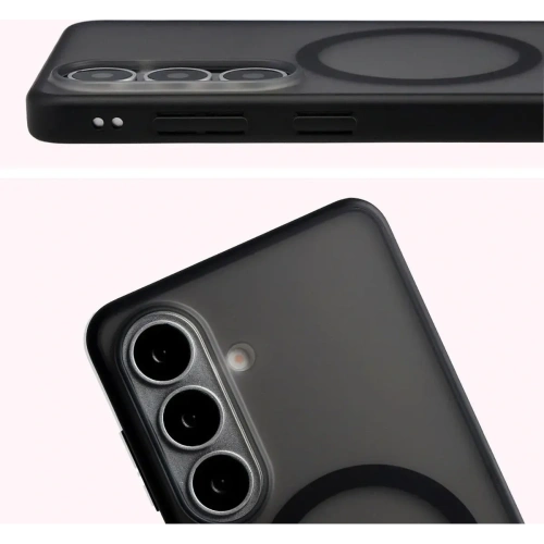 Etui z pierścieniem magnetycznym + szkło hartowane Bizon MatteO Pack do Samsung Galaxy S26 przydymione-czarne