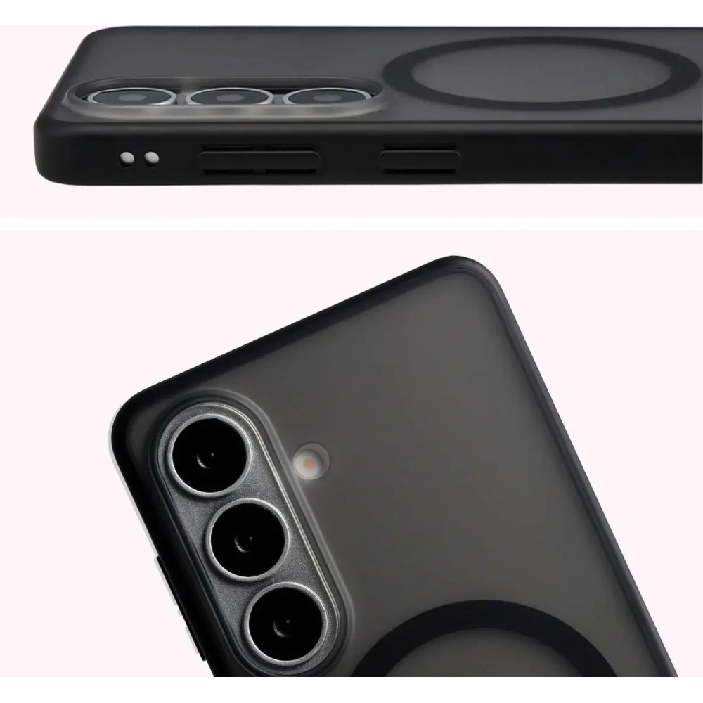 Etui z pierścieniem magnetycznym + szkło hartowane Bizon MatteO Pack do Samsung Galaxy S26 przydymione-czarne