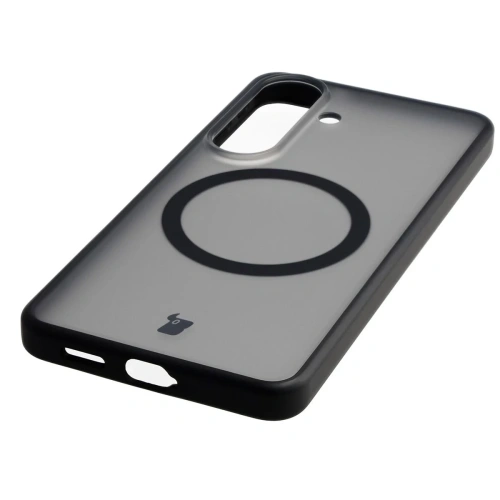 Etui z pierścieniem magnetycznym + szkło hartowane Bizon MatteO Pack do Samsung Galaxy S26 przydymione-czarne