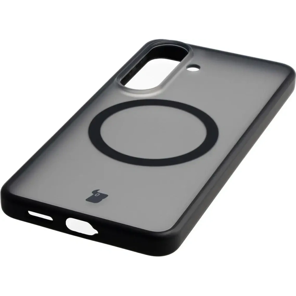 Etui z pierścieniem magnetycznym + szkło hartowane Bizon MatteO Pack do Samsung Galaxy S26 przydymione-czarne