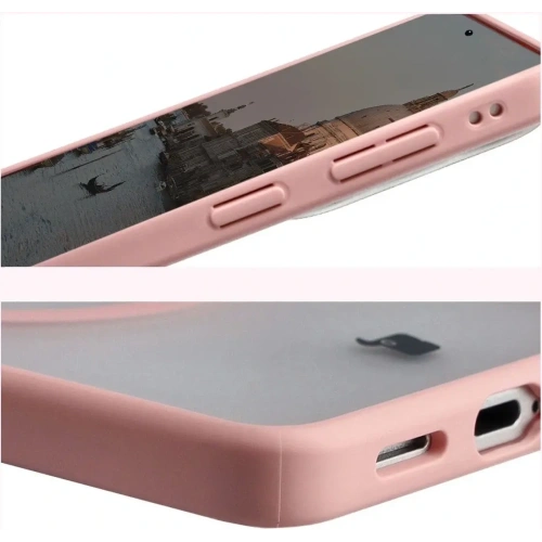 Etui z pierścieniem magnetycznym + szkło hartowane Bizon MatteO Pack do Samsung Galaxy S26 przydymione-jasnoróżowe