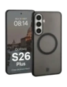 Etui z pierścieniem magnetycznym + szkło hartowane Bizon MatteO Pack do Samsung Galaxy S26+ Plus przydymione-czarne