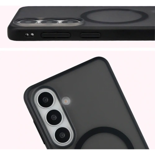 Etui z pierścieniem magnetycznym + szkło hartowane Bizon MatteO Pack do Samsung Galaxy S26+ Plus przydymione-czarne