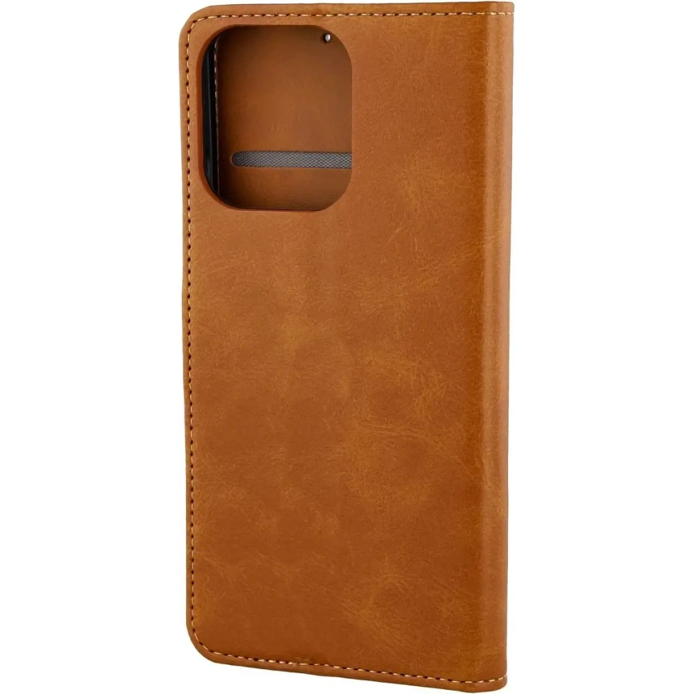 Etui z klapką Bizon Case Pocket do Oppo Reno 15 brązowe