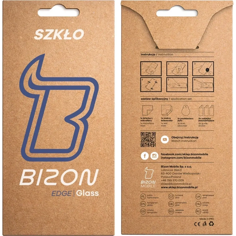 Szkło hartowane Bizon Glass Edge 2 do Xiaomi 17 Ultra / 17 Pro Max czarna ramka